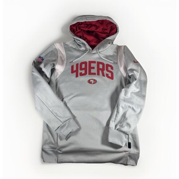 Nike NFL San Francisco 49ers Therma-Fit Hoodie Sz Small Gray/Red Sweatshirt